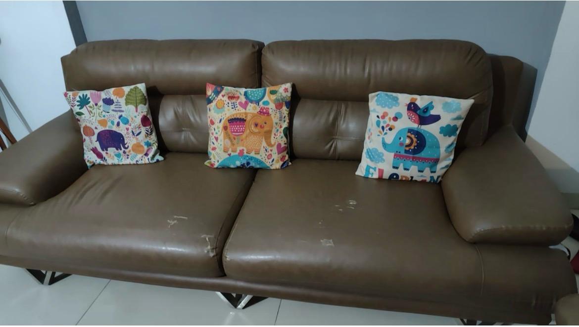 Sofa repair before in Saya gold avenue Indirapuram